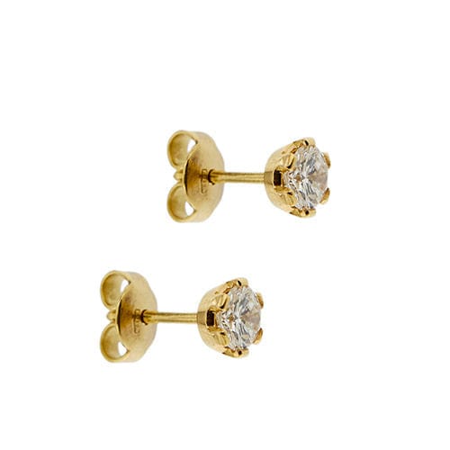 Boucles d'oreilles Boucles d'oreilles puces en or jaune serties de diamants de 0,76 ct 58 Facettes 19444
