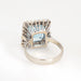 Bague 58 Bague carrée diamant aigue-marine 5,35 ct or blanc vintage 58 Facettes G13366