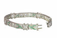 Bracelet Bracelet en platine des années 1920 avec diamants et émeraudes 58 Facettes 24183-0148