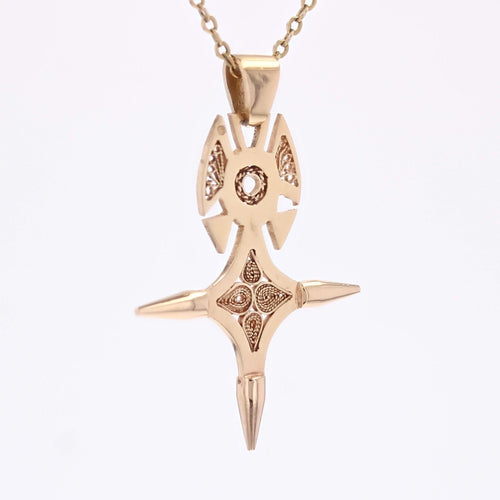 Pendentif Pendentif croix d'Agadez or rose filigranée 58 Facettes 24-327G