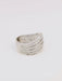 Ring 53 Vintage wave ring in white gold with 2,5ct diamonds 58 Facettes J19