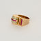 Bague 54 Bague Tank or jaune et gris, rubis et diamants 58 Facettes MEA4439