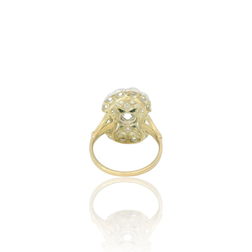 Bague 56 Bague en or jaune et argent avec diamants de la fin du XIXe siècle 58 Facettes