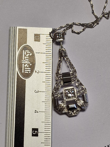 Pendentif Pendentif ancien en platine et or des années 1935 58 Facettes