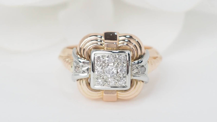 Bague 54 Bague Tank en or jaune et diamants 58 Facettes 32894