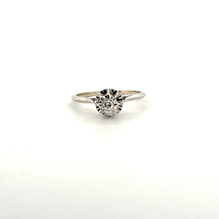 Solitaire Or Blanc Diamant