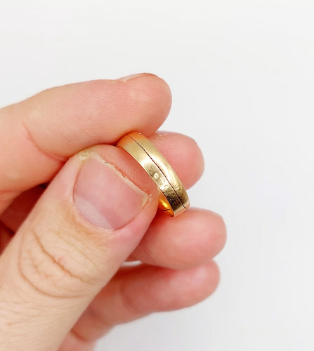 Bague 53 Alliance victorienne jumelée en or rose 18k (circa 1880) 58 Facettes A06538