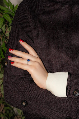 Bague 52 Bague Or blanc Saphir, Diamant 58 Facettes 4795162CN