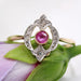 Bague 58 Bague ancienne rubis et diamants taillés en rose 58 Facettes 22-001