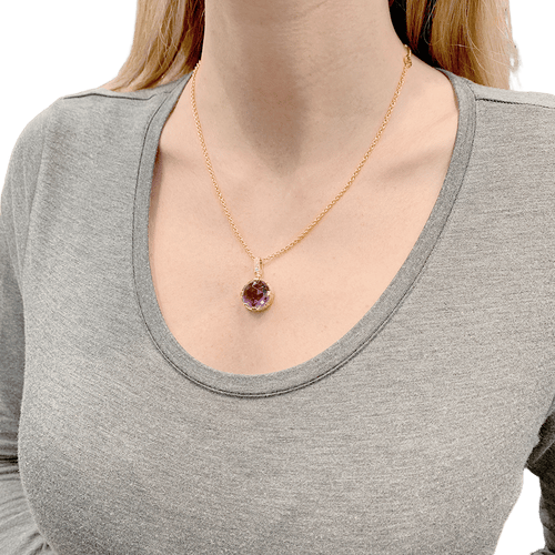 Collier Collier Bulgari, "Parentesi Cocktail", or rose, améthyste, diamants. 58 Facettes 34131