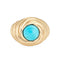 Bague 59 Bague Swirl cabochon en or rose et turquoise 58 Facettes G14184
