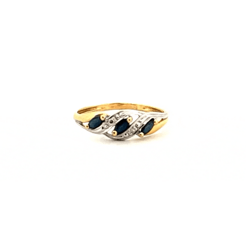 Bague 53 Bague or jaune saphirs et diamants 58 Facettes 72-GS38396-3