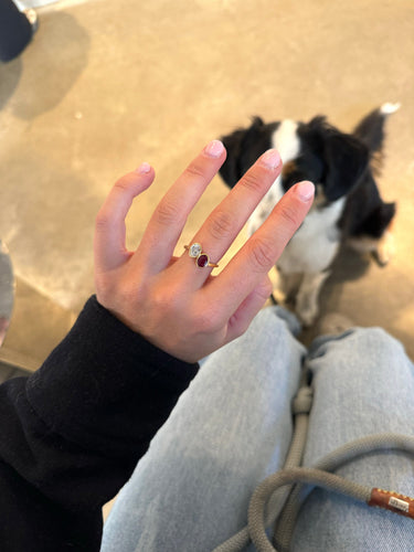 Toi & Moi Diamond ruby ring