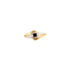 53 Solitaire Ring 18k Yellow Gold Topaz & Diamonds 58 Facettes 38-GS35638-3