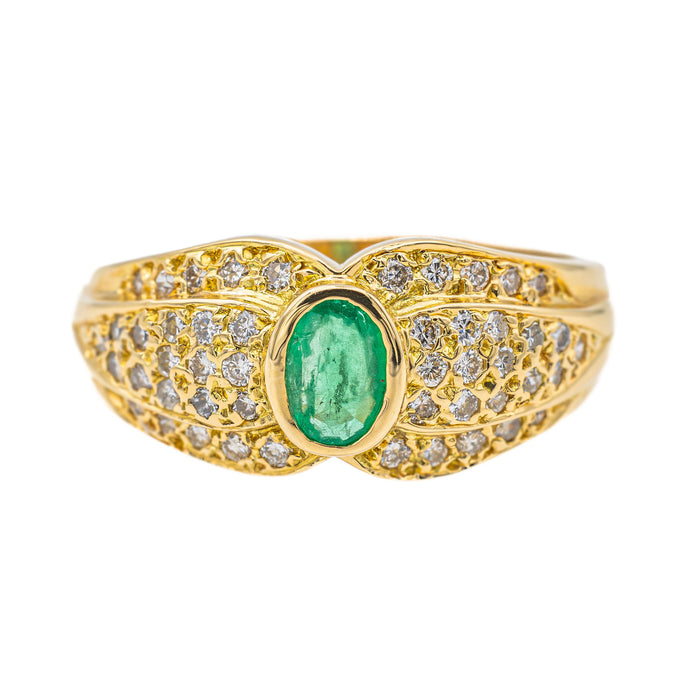 Bague Or jaune Emeraude