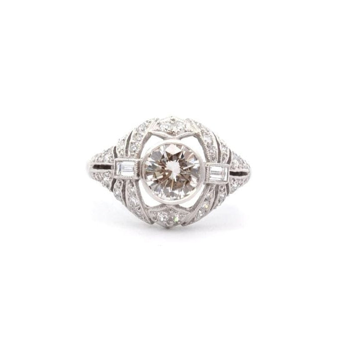 Bague Bague art déco diamant de 1,08cts H/VS1 58 Facettes 26481-26411