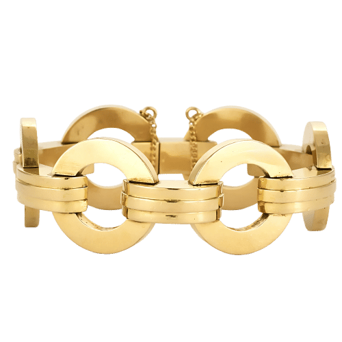 Bracelet Elegant Bracelet en or jaune à maille géométrique 58 Facettes MEL0036