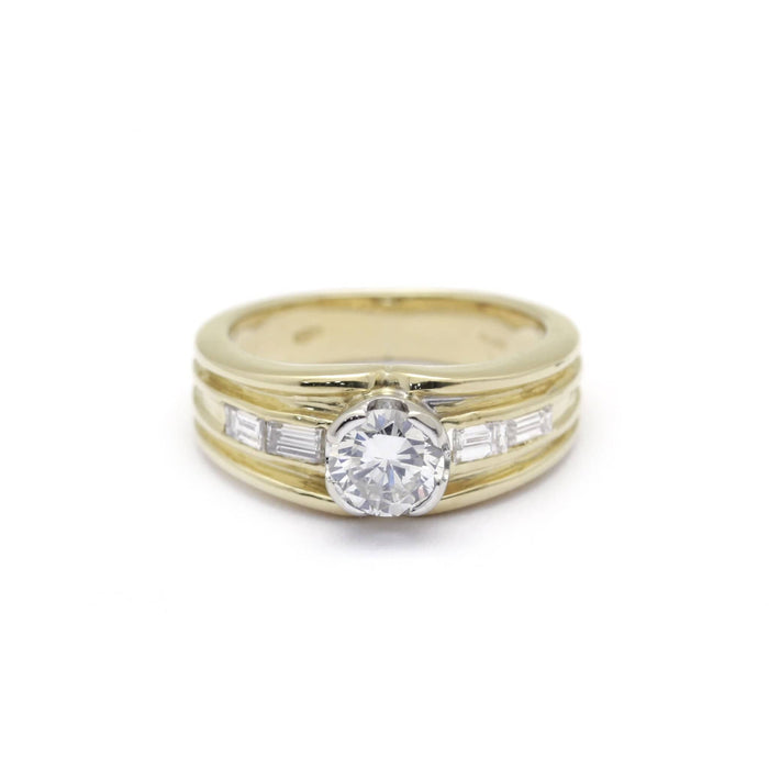 Bague 50.5 Solitaire or jaune diamants 58 Facettes 180230R