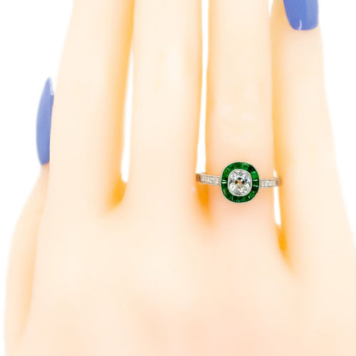Bague 53.5 Bague cible diamant émeraude platine 58 Facettes 67105630A42C45DA9C369A9444E43A8F