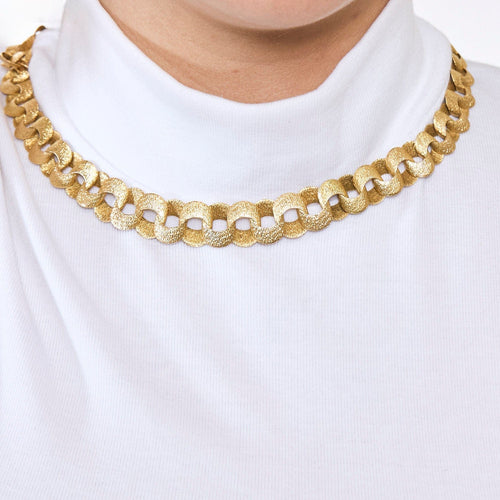 Collier Exceptionnel Collier Ancien en or jaune maille gourmette 58 Facettes AUX1137