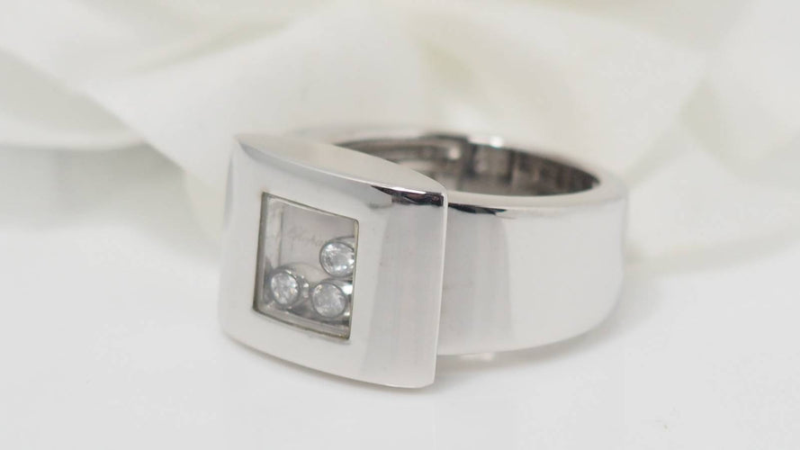 Bague 52 Bague Chopard Happy Diamonds en or blanc et diamants 58 Facettes 31060