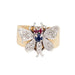 Ring 53 Vintage Butterfly Ring Yellow Gold Diamond Band 58 Facettes G13163