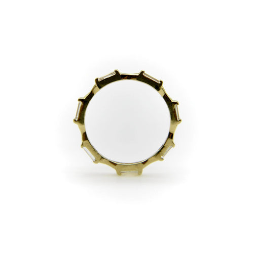 Bague 50 Bague d'éternité en diamant baguette en or 58 Facettes