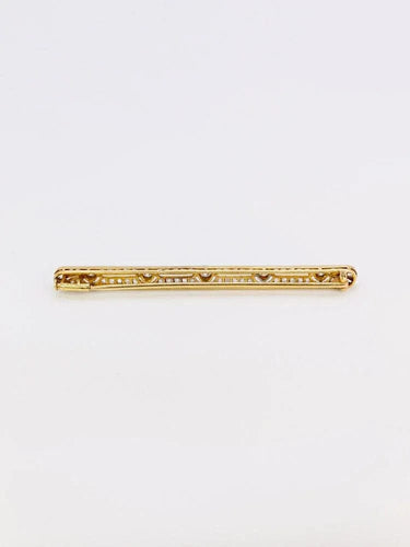 Broche Broche barrette Belle Epoque en or et diamants Old European Cut 58 Facettes J79