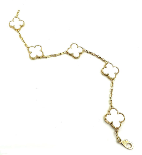 Bracelet VAN CLEEF & ARPELS. Collection "Alhambra vintage", bracelet or jaune et nacre 58 Facettes