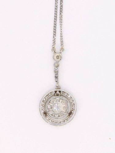 Collier Collier marguerite Belle Epoque or blanc diamants taille ancienne 58 Facettes J342