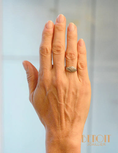 Bague 53 Bague Art Déco Losange Diamants et Saphirs 58 Facettes A10444