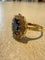 Yellow gold, blue sapphire and diamond ring 58 Facettes