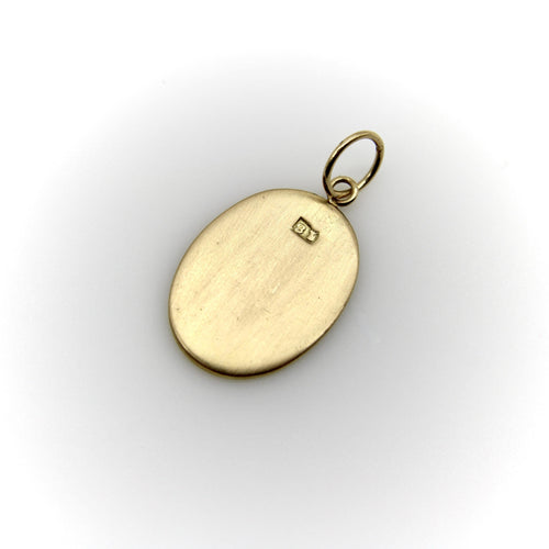 Pendentif aigle Ave Maria gravé à la main en or jaune victorien