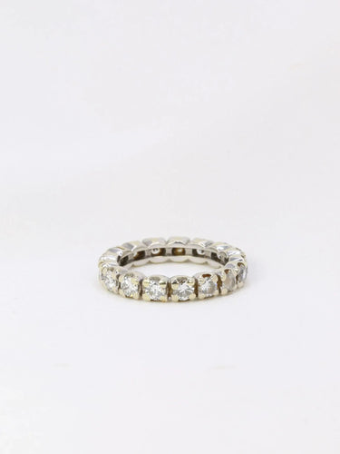 Bague 50.5 Alliance américaine en or blanc et diamants 1,8 ct 58 Facettes J63