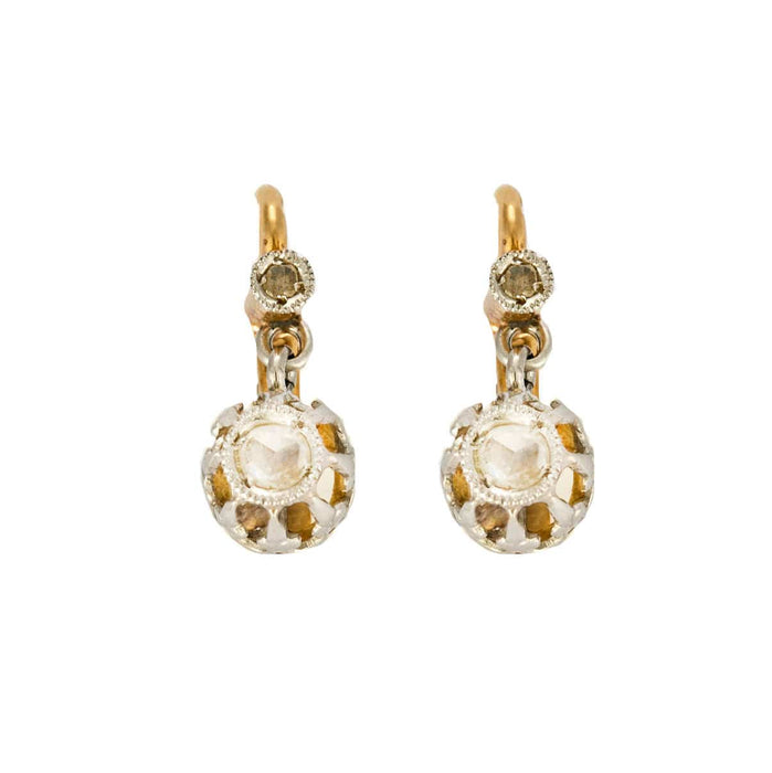 Boucles d'oreilles Dormeuses or jaune et diamants 58 Facettes 240006