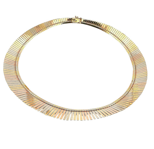 Boucles d'oreilles Parure en or 18 carats 3 couleurs , collier ruban et bracelet 58 Facettes