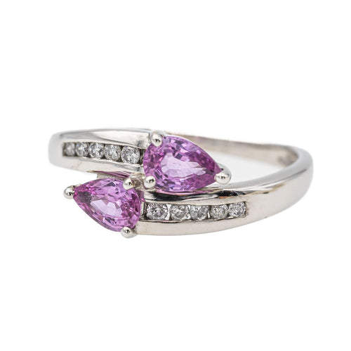 Bague 55 Bague Toi & Moi Or blanc Saphir, Diamant 58 Facettes 2842407CN