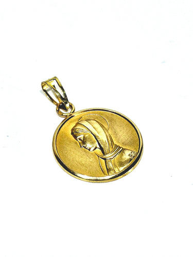 Pendentif Médaille de la Vierge en or 18 carats jaune et or rose 58 Facettes