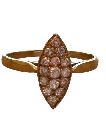 Bague 55 Bague marquise or jaune diamants 58 Facettes