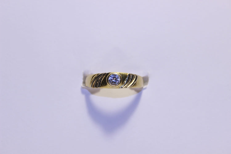 Bague 59 Bague Or, Oxyde de Zirconium 58 Facettes