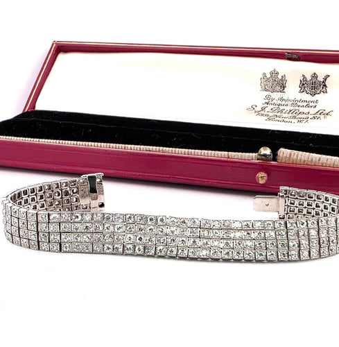 Bracelet Bracelet en platine avec diamants 7.50 ct 58 Facettes