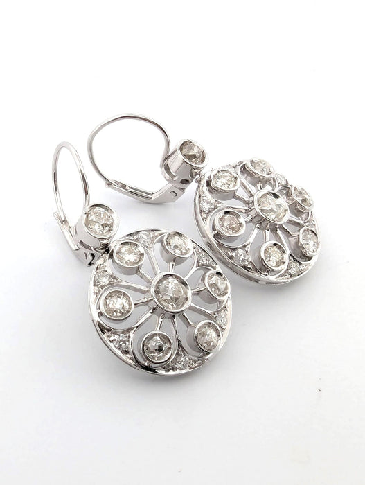 Boucles d'oreilles en or blanc et diamants