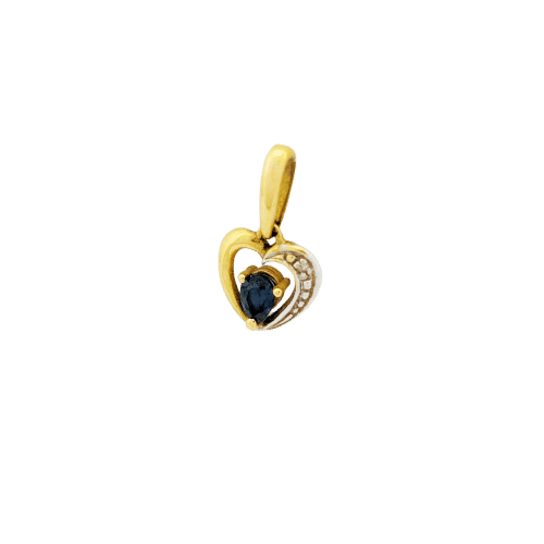 Pendentif Pendentif Coeur en or jaune et saphir 58 Facettes 32934