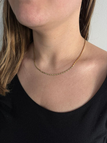 Collier Chaîne maille rectangulaire en or jaune 18 carats 58 Facettes