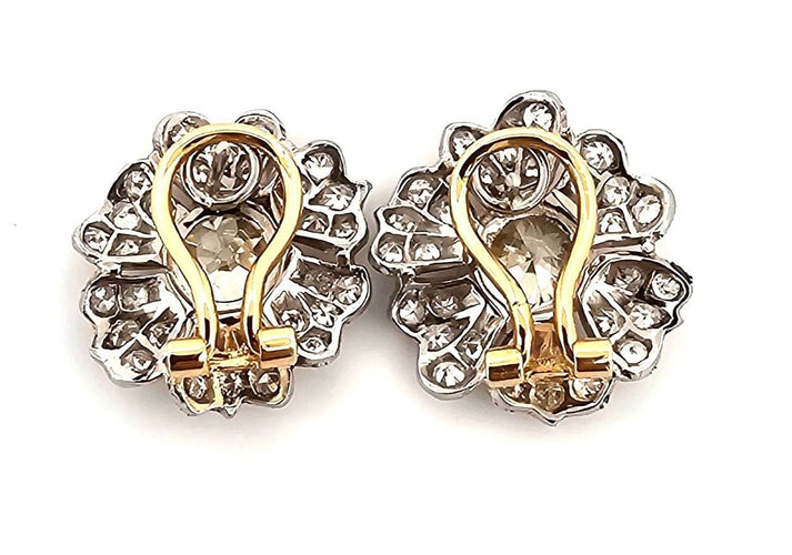 Boucles d'oreilles Boucles d'oreilles en or blanc et jaune avec diamants 58 Facettes