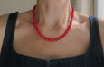 Collier Collier choker corail rouge fermoir or 58 Facettes