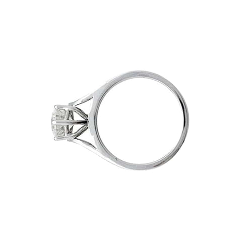 Solitaire en or blanc d'occasion, diamant taille brillant  1,59 carat