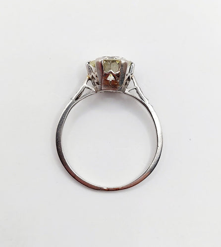 Bague 48 Bague solitaire art déco, platine et diamants 58 Facettes A05538