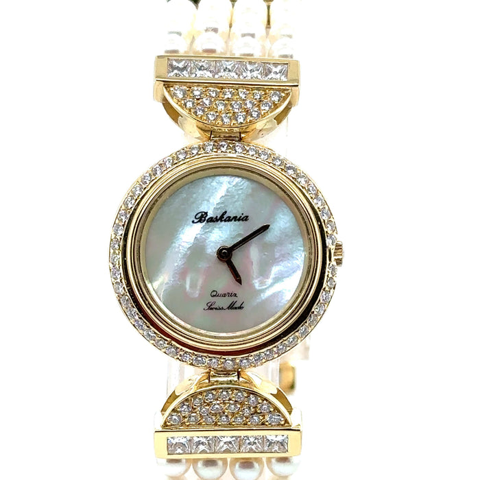 Montre Baskania - Montre femme or jaune - perles de culture et diamants 58 Facettes 1.0000135/4