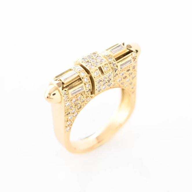 Bague 53 RAINBOW K - Bague Majesty or jaune et diamants 58 Facettes 107095